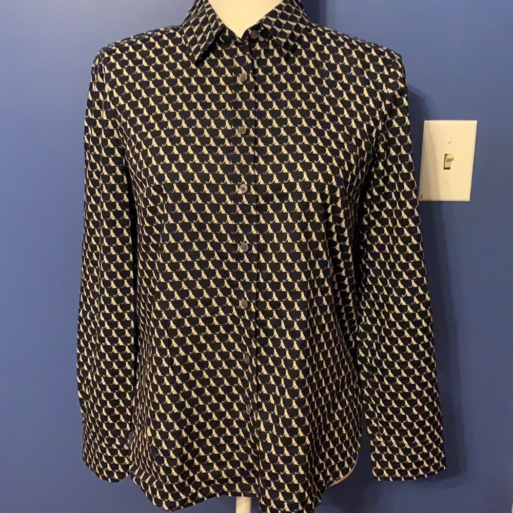 Talbots navy dress shirt